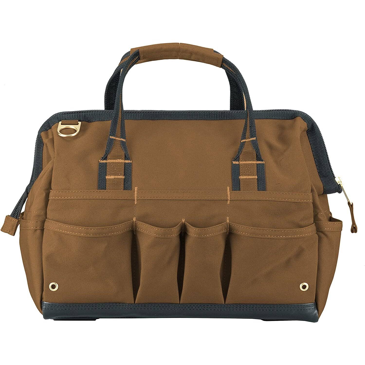 Carhartt 16-inch 30 Pocket Heavyweight Tool Bag | Brown