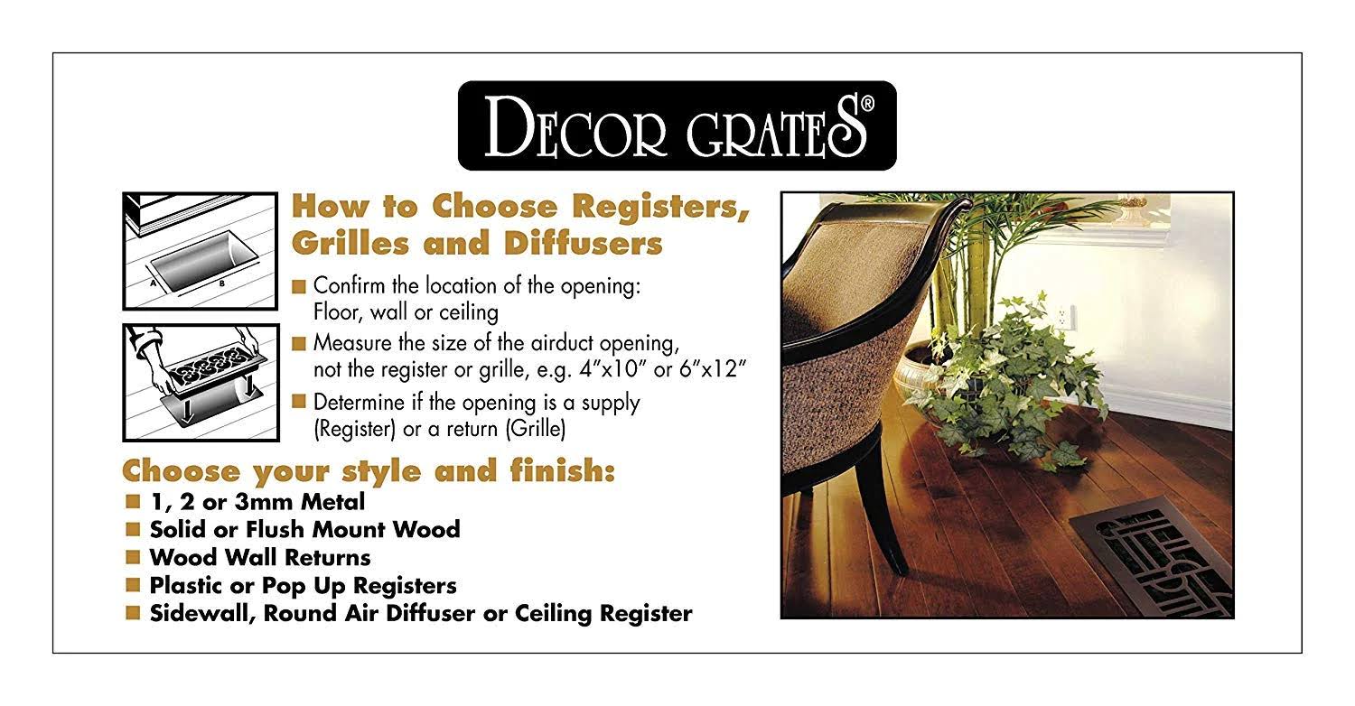 Decor Grates SPH408 Floor Register 4x8 Polished Brass Finish