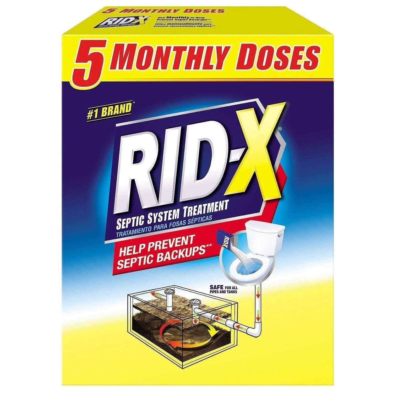 Rid-x Septic Tank System Treatment, 5 Month Supply Powder, 49oz