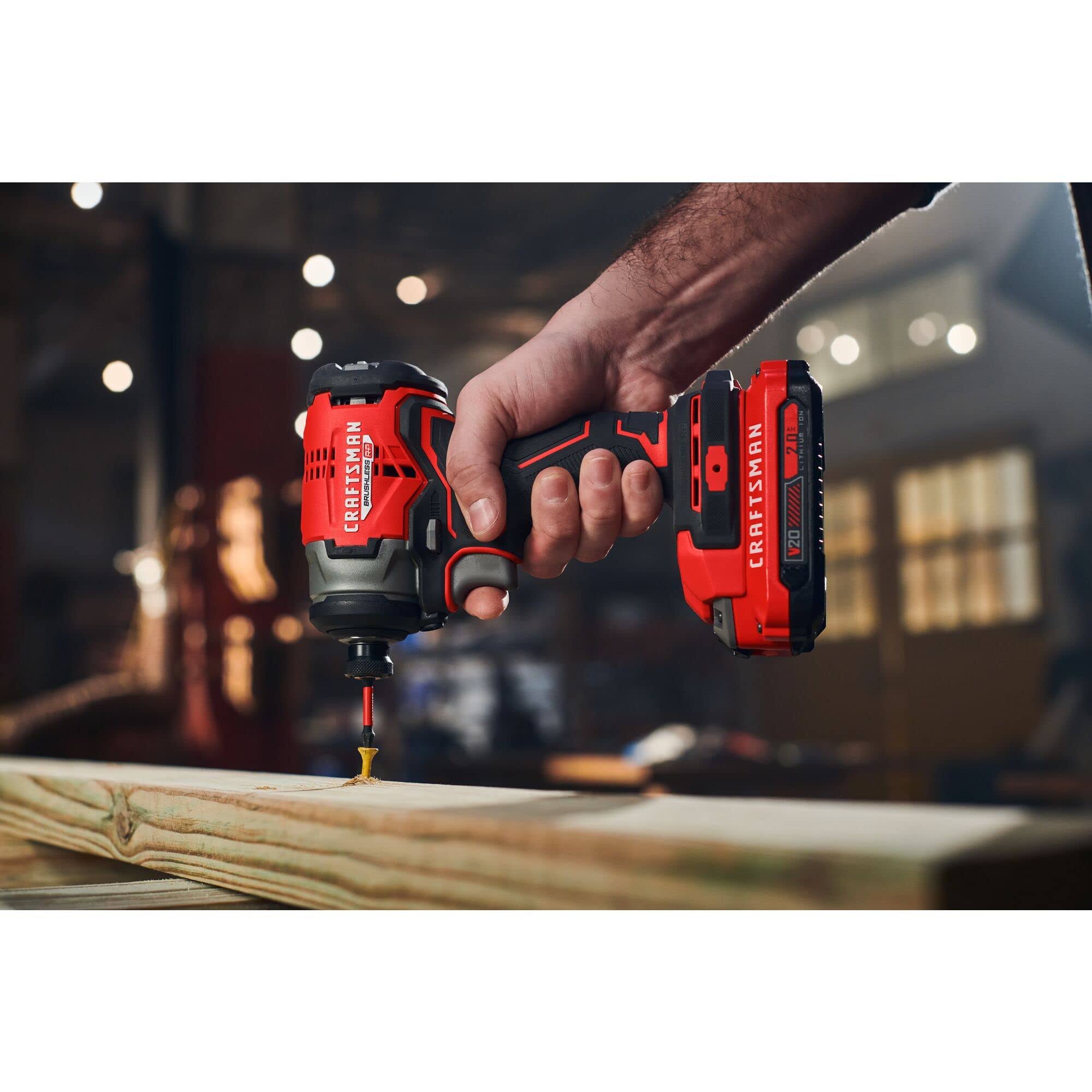Craftsman V20 RP 20-Volt Max Variable Speed Brushless Cordless Impact Driver (2-Batteries Included)