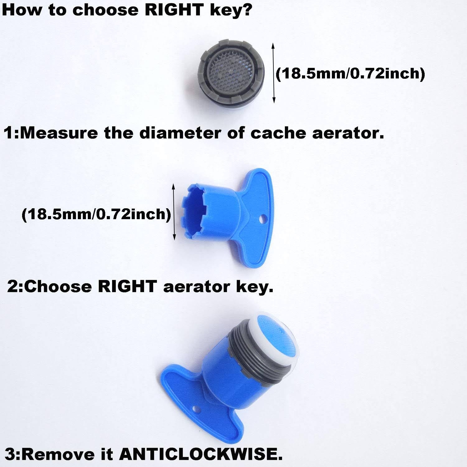 ONESWI Aerator Wrench, Cache Faucet Aerator Key, Removal Wrench Tool for M16.5 M18.5 M21.5 M24 Cache Aerators, 4 Sizes