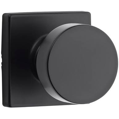 Kwikset 720PSKSQT Pismo Passage Door Knob with Square Rose- Iron Black