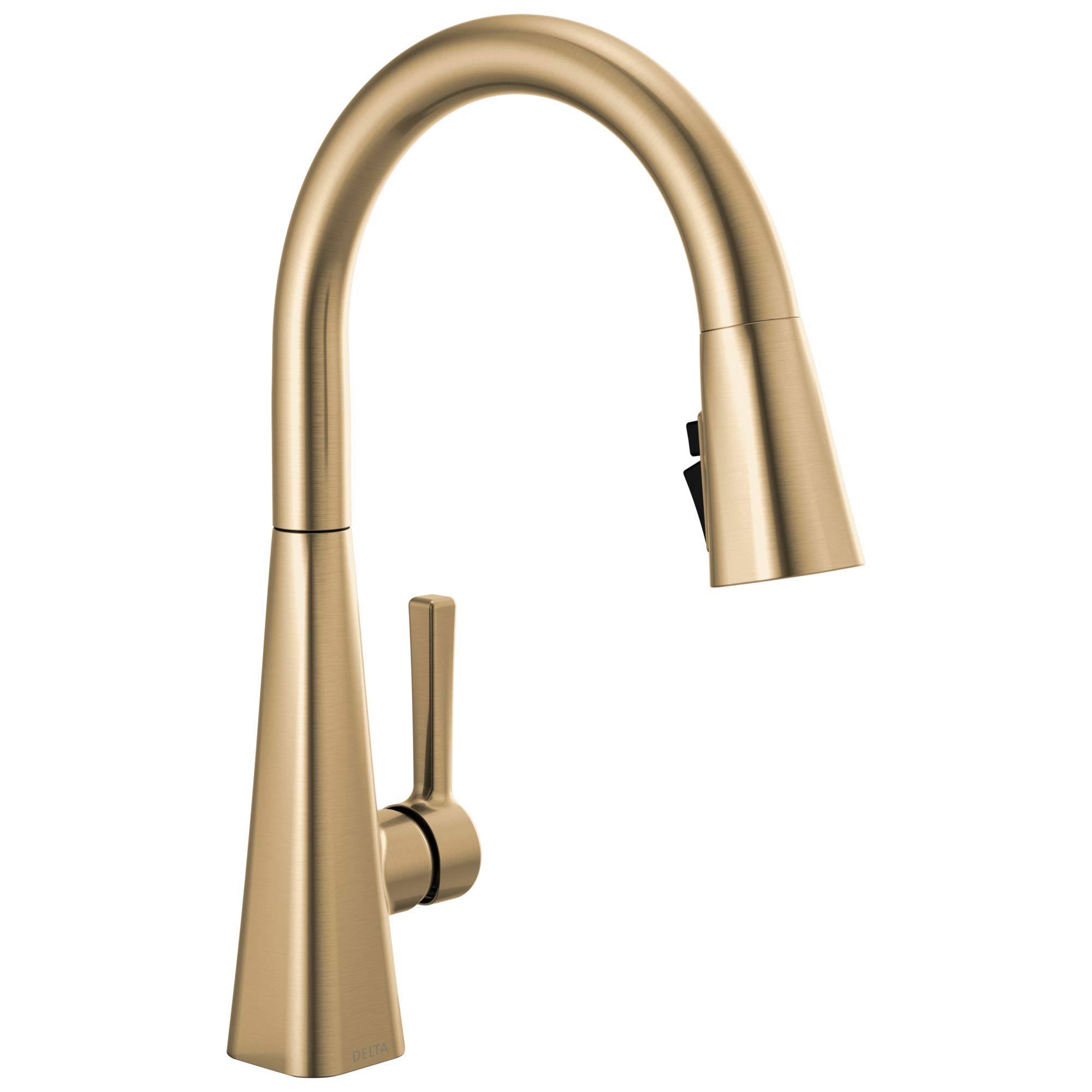 Delta Lenta: Single-Handle Pull-Down Kitchen Faucet Champagne Bronze