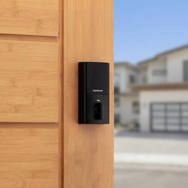 Kwikset Halo Touch Matte Black Contemporary Fingerprint WiFi Electronic Smart Lock Deadbolt Featuring SmartKey Security