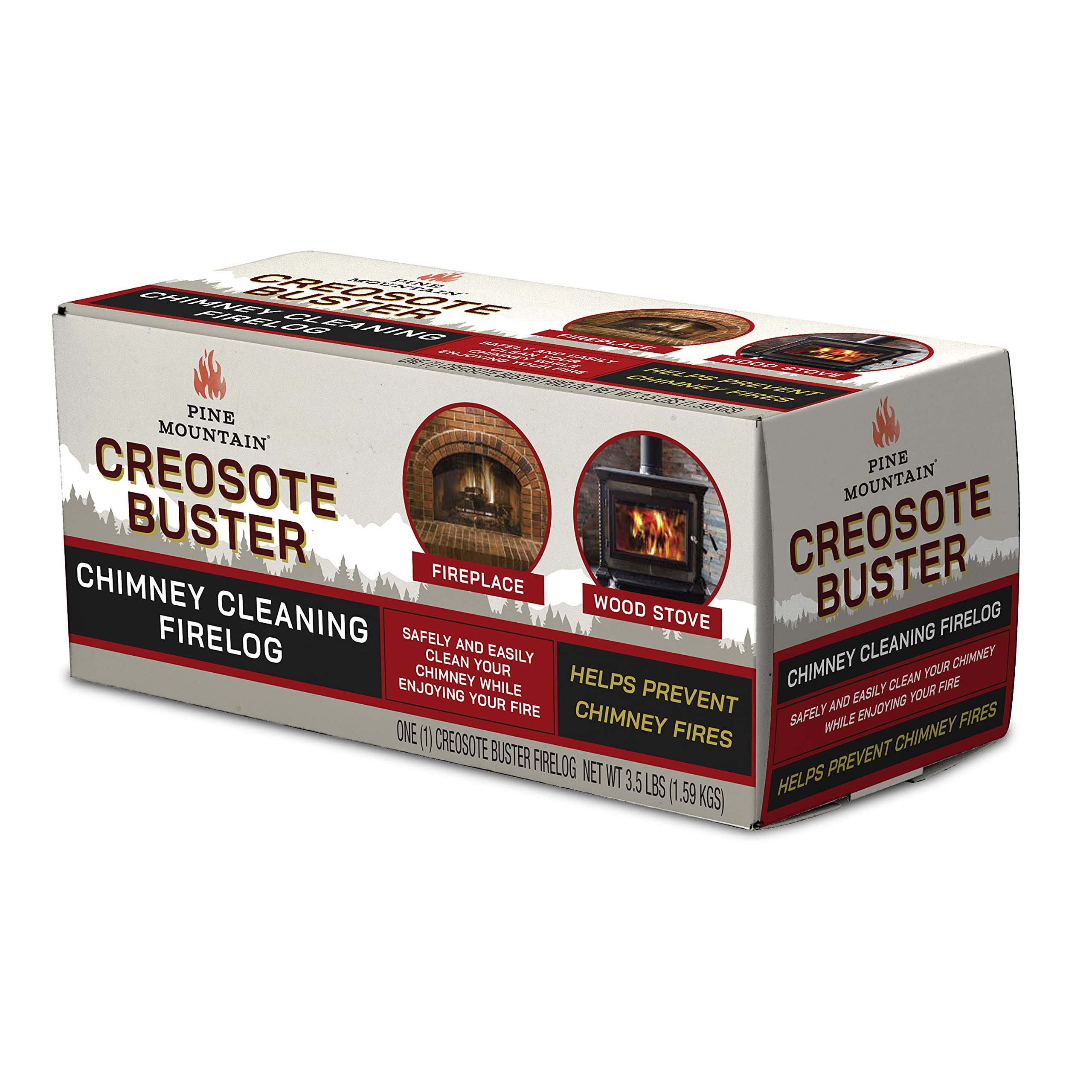 Pine Mountain Creosote Buster Firelog, Chimney Cleaning- 1 firelog [3.5 lbs (1.59 kg)]