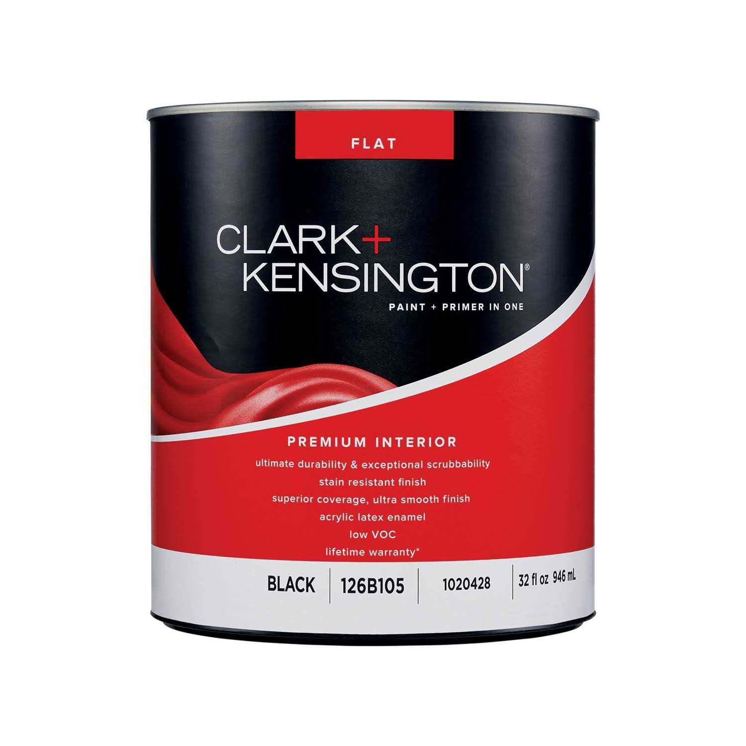 Clark+kensington Flat Black Premium Paint Interior 1 qt