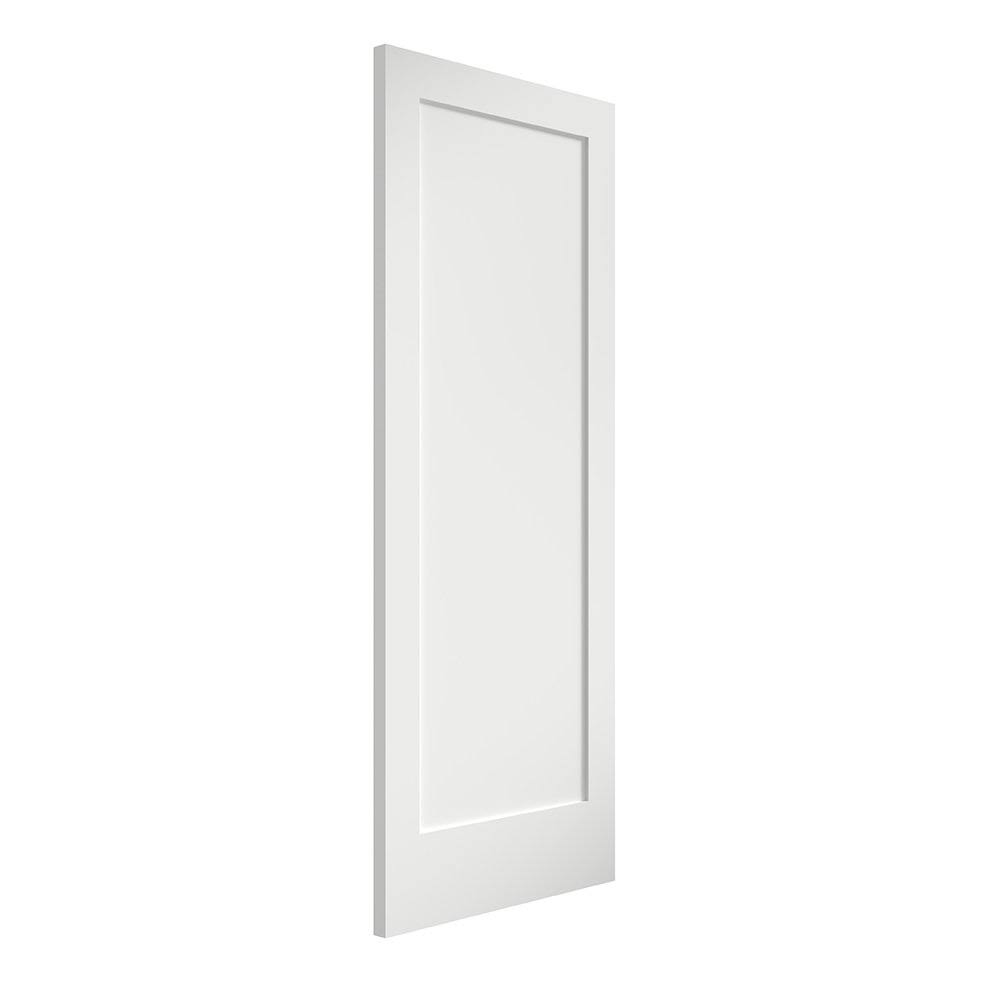 EightDoors 80 inch x 36 inchx 1-3/4 inch 1-Panel Shaker White Primed Solid Wood Core Door