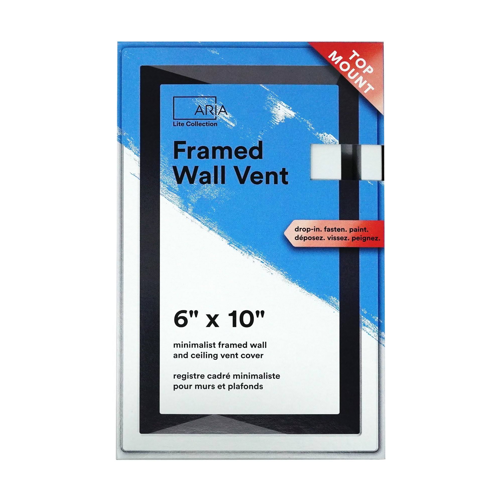 Aria Lite 10 in. x 6 in. White Framed Wall Vent
