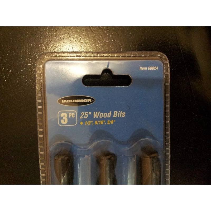 Warrior 5/16 in., 3/8 in., 7/16 in. 25 in. Long Wood Bit Set, 3 Piece