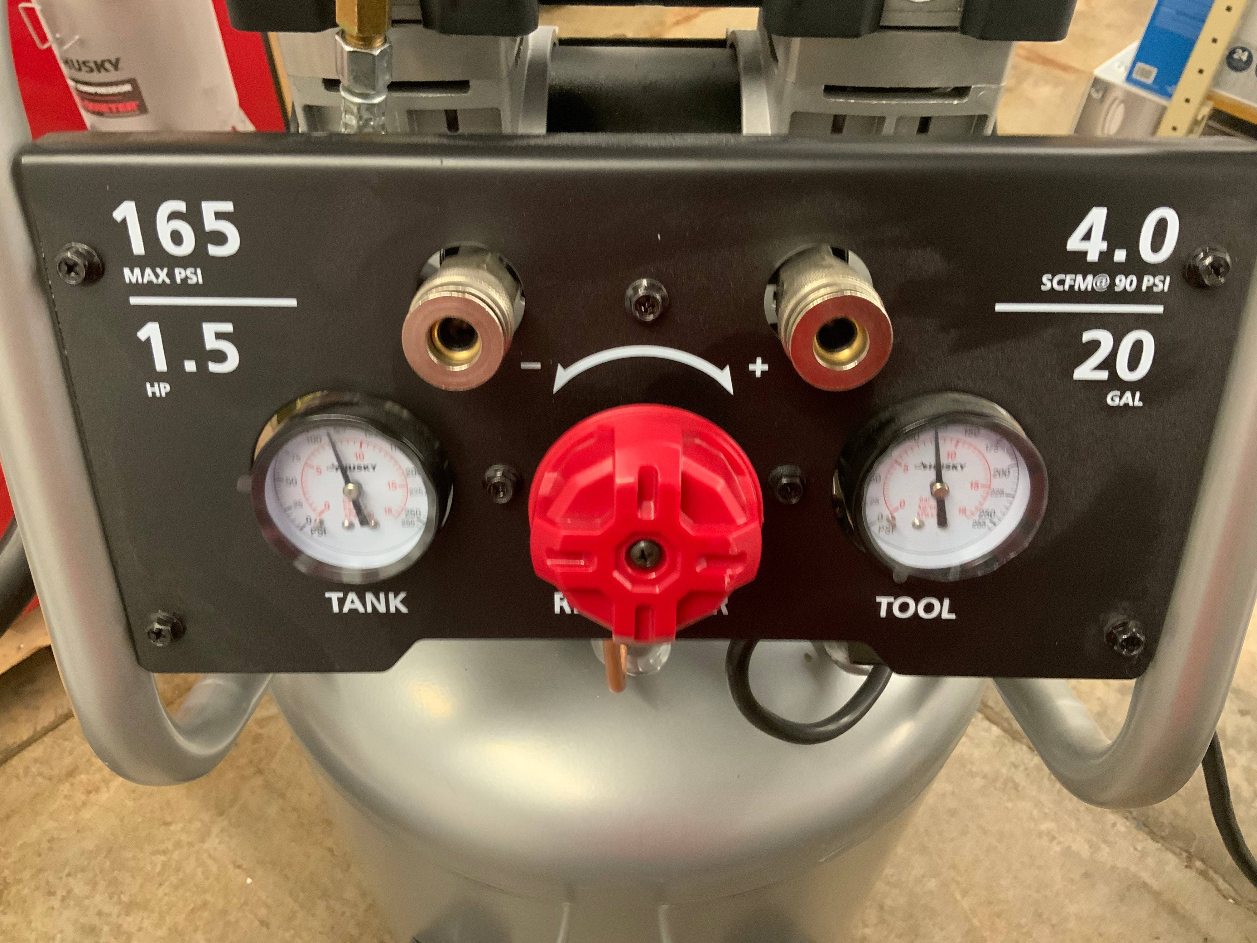 Husky 3332013 20 gal. Vertical Electric-Powered Silent Air Compressor