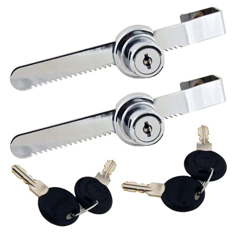 WOOCH Sliding Glass Door Ratchet Lock with Chrome Finish Keyed Alike Showcase Display- 2 Pack