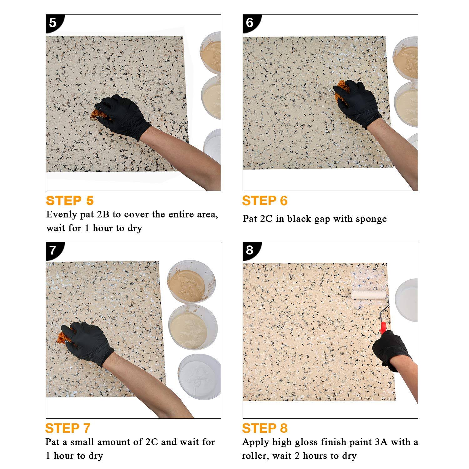 GLAINTE Granite Countertop Paint Kit- Sand Counter Top Refinishing Kit for Kitchen Bathroom