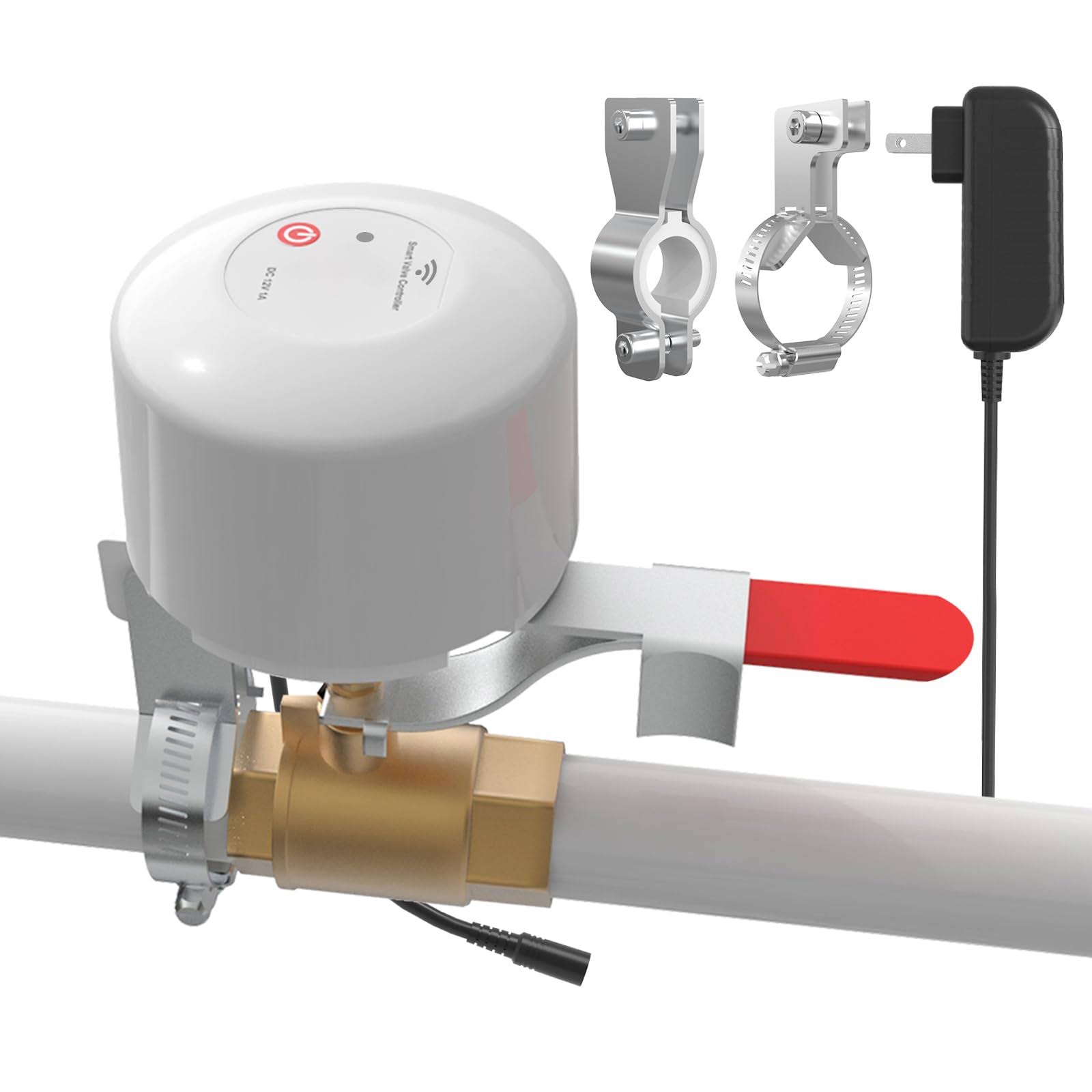 WiFi Smart Water Valve Shut Off Tool Automatic Remote Control on and Off Electric GAS Shutoff Valve Main Compatible with Alexa