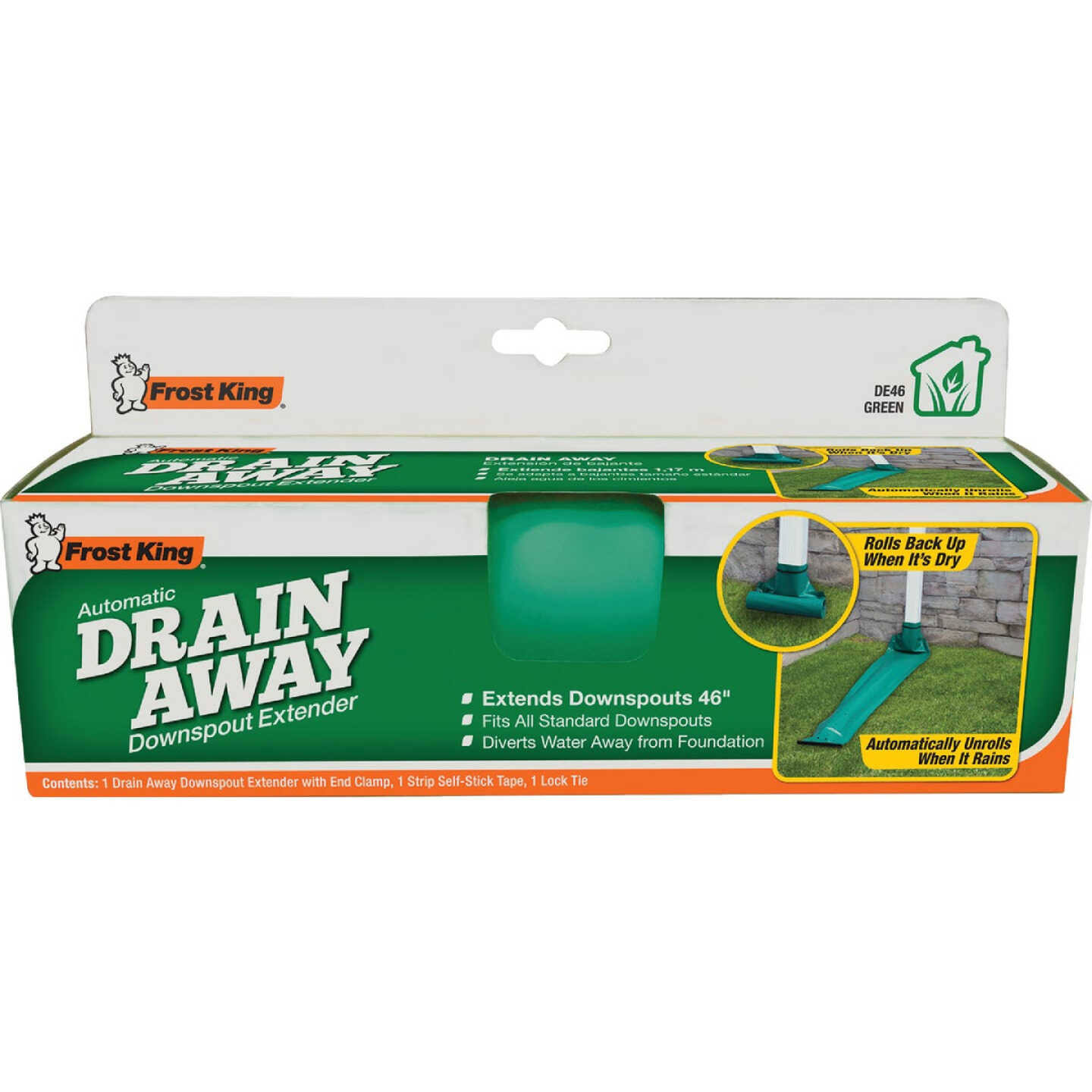 Frost King Automatic Drain Away For Downspouts, Green, 46