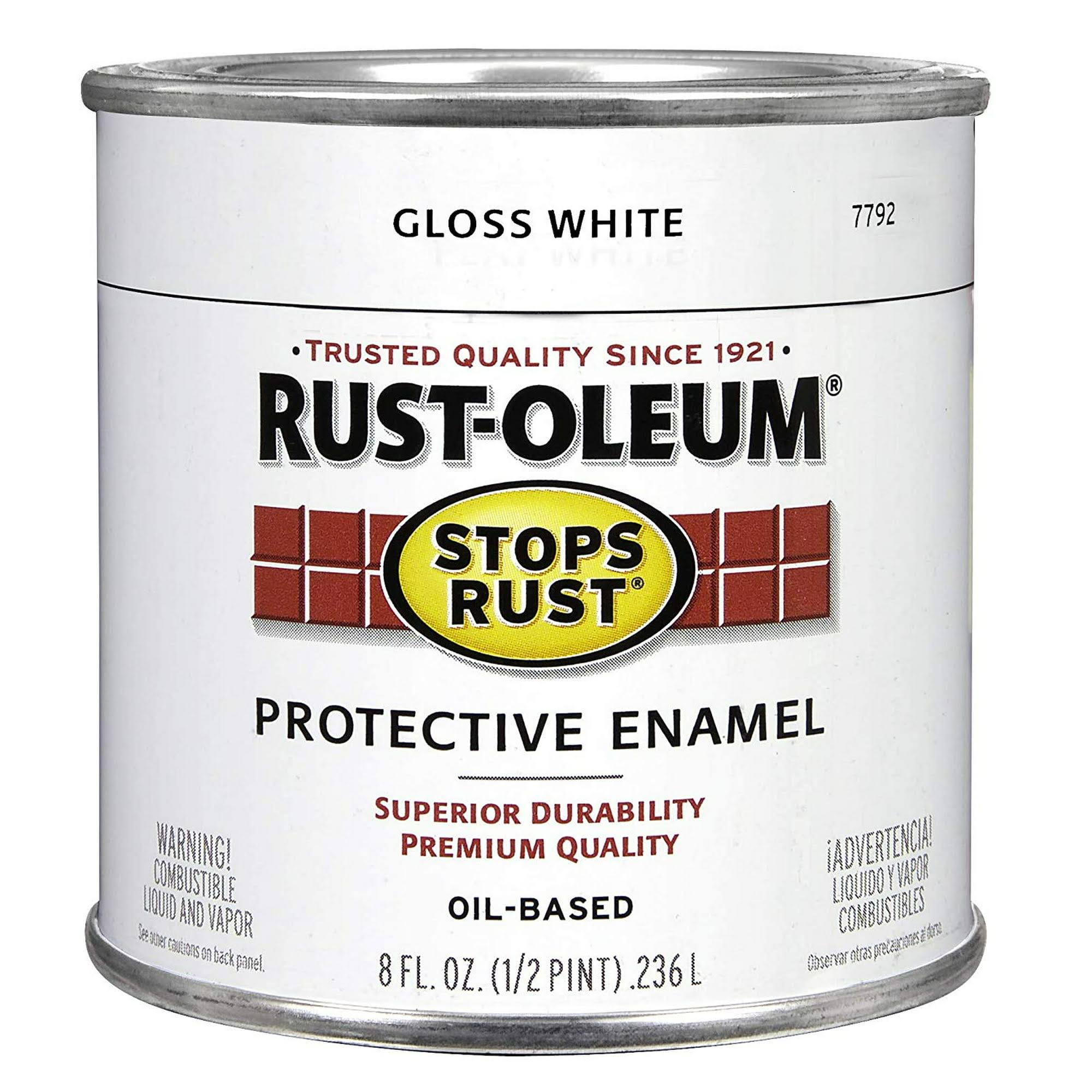 Rust-Oleum Protective Enamel Paint 8-Ounce Gloss White