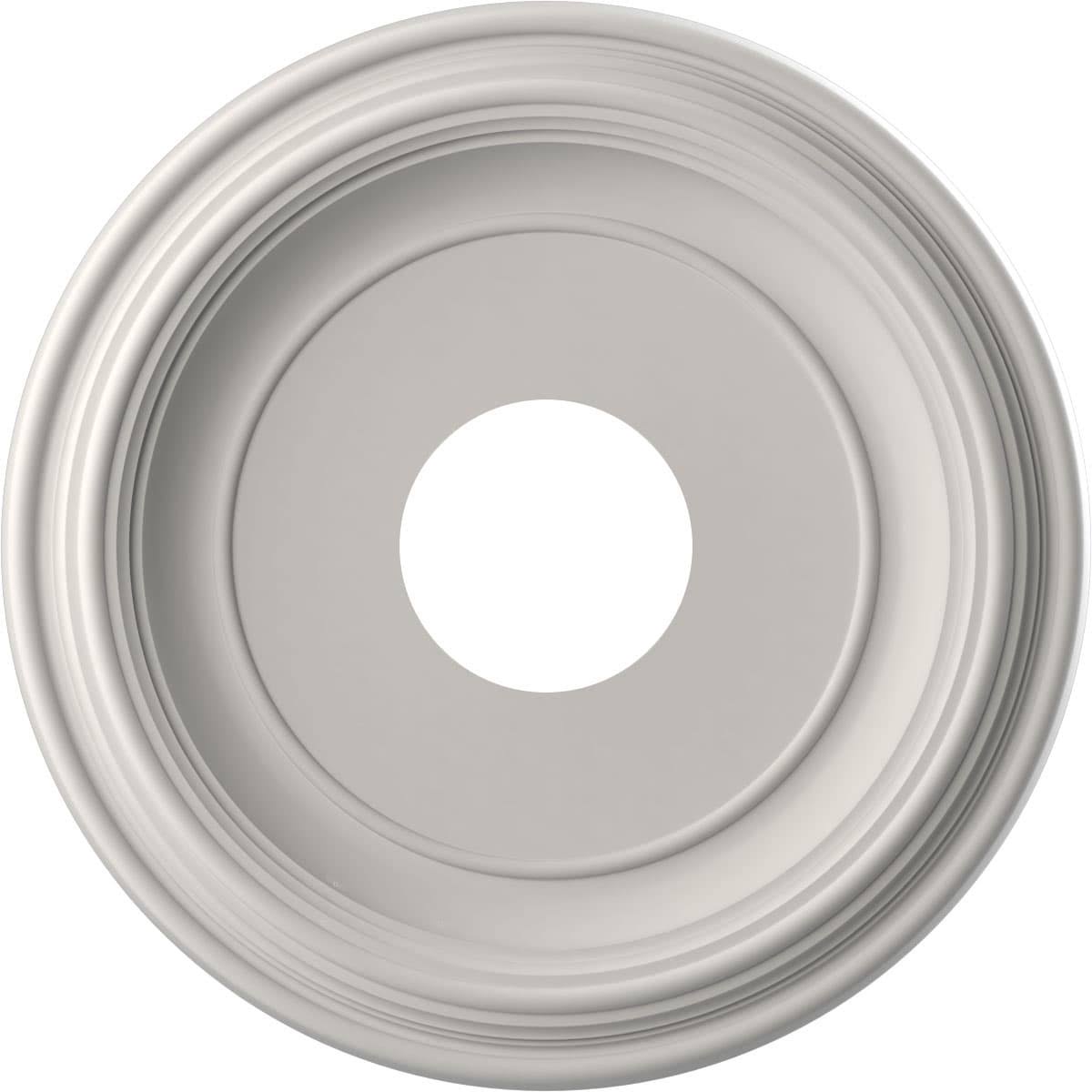Ekena Millwork Traditional 10 in. O.D. x 3-1/2 in. I.D. x 1-1/8 in. P Thermoformed PVC Ceiling Medallion UltraCover Satin Blossom White