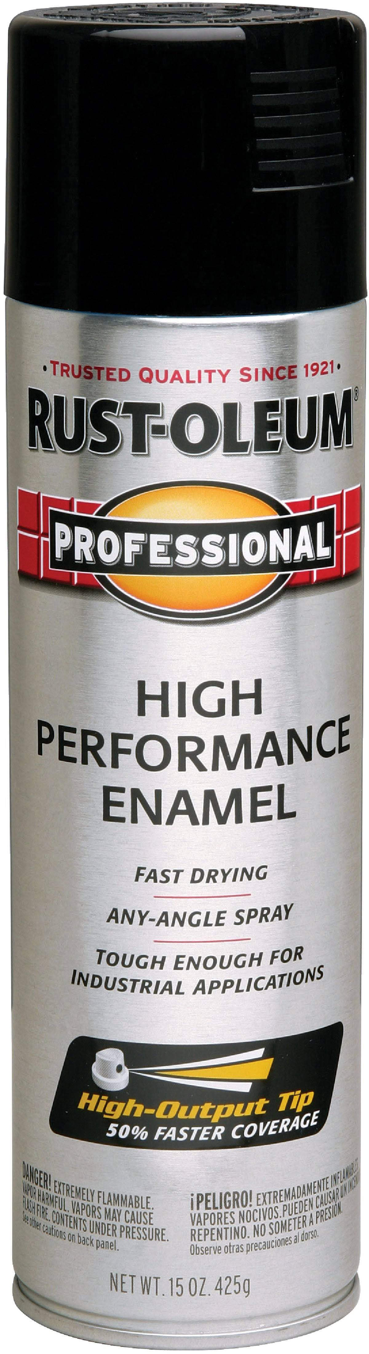Rust-Oleum 15 oz. Black Professional High-Performance Enamel Spray Paint, Flat