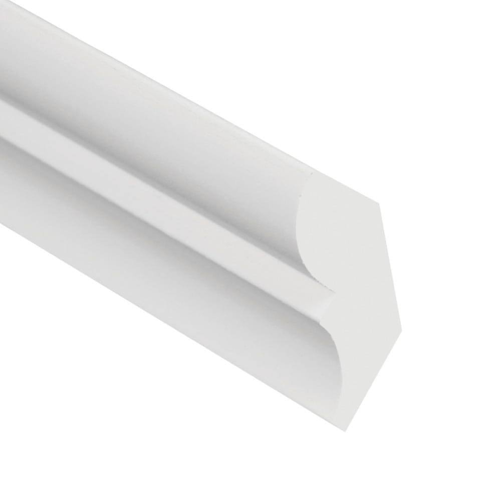 Royal Building Products 12-ft Finished PVC Crown Moulding Stainless Steel in White | L182598BD12