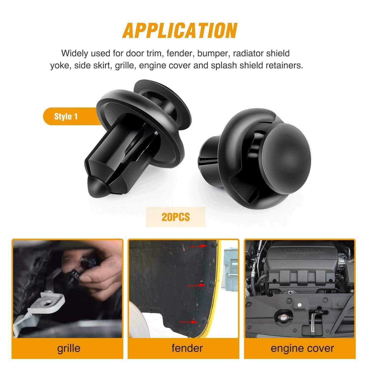 GOOACC 240pcs Bumper Retainer Clips Car Plastic Rivets Fasteners Push