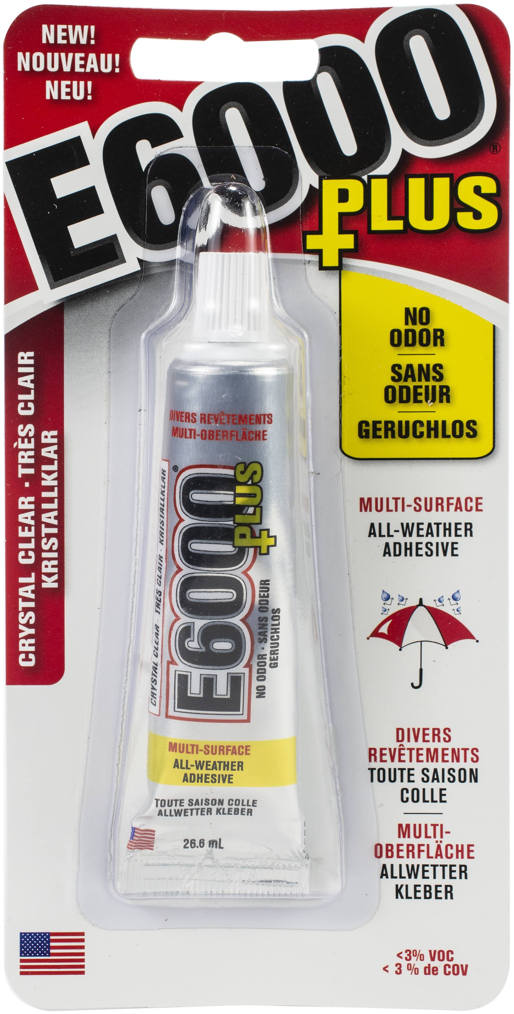 E6000+Plus Multipurpose Adhesive EU Compliant 26.6ml Clear