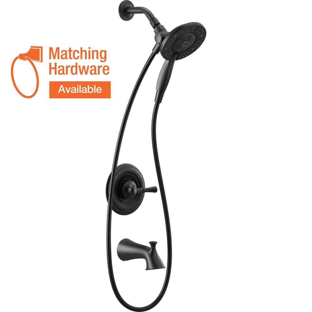 Delta Chamberlain In2ition Single-Handle 4-Spray Tub and Shower Faucet in Matte Black (Valve Included)