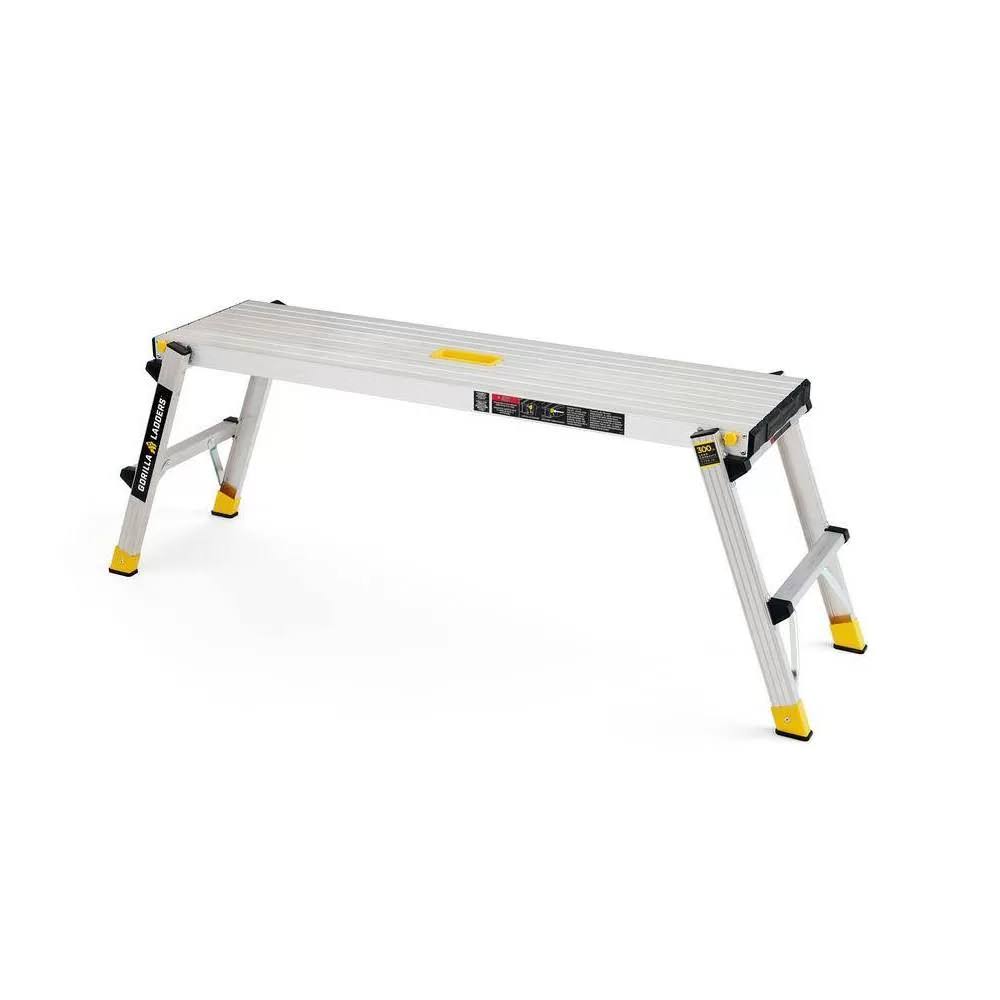 Gorilla Ladders 47.25 in. x 12 in. x 20 in. Aluminum Slim-Fold Work Platform, 300 lbs. Load Capacity