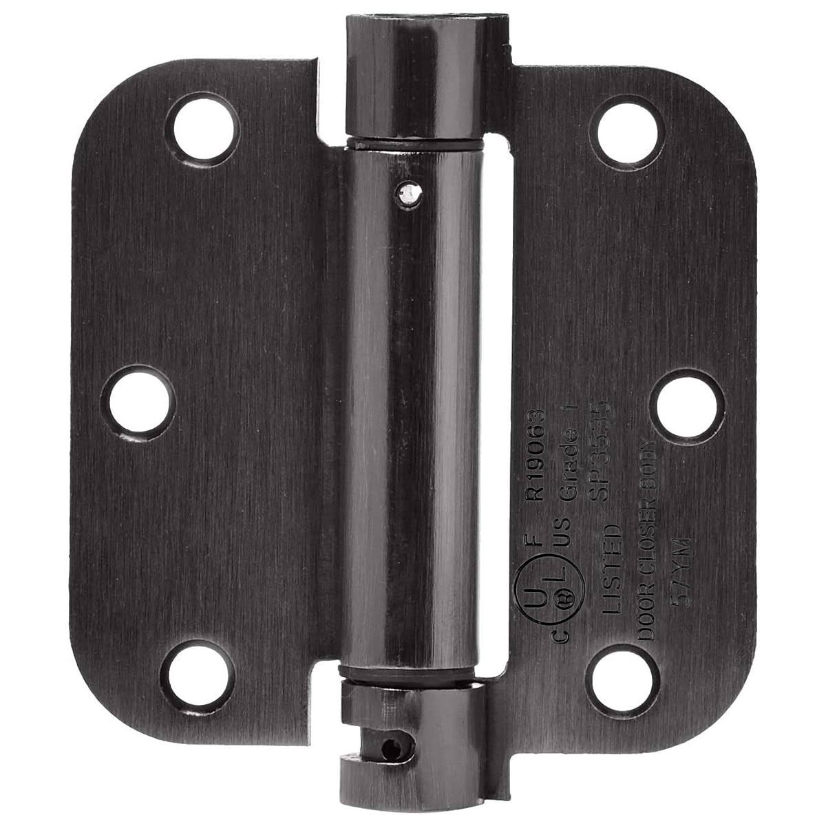 Amazon Basics Self-Closing Door Hinge, 3.5 inch x 3.5 inch, 1 Piece, Oil Rubbed Bronze