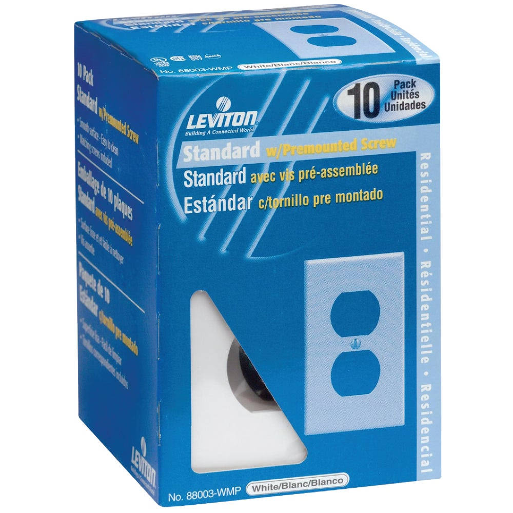 Leviton Gang Receptacle Wallplate, White, Jumbo