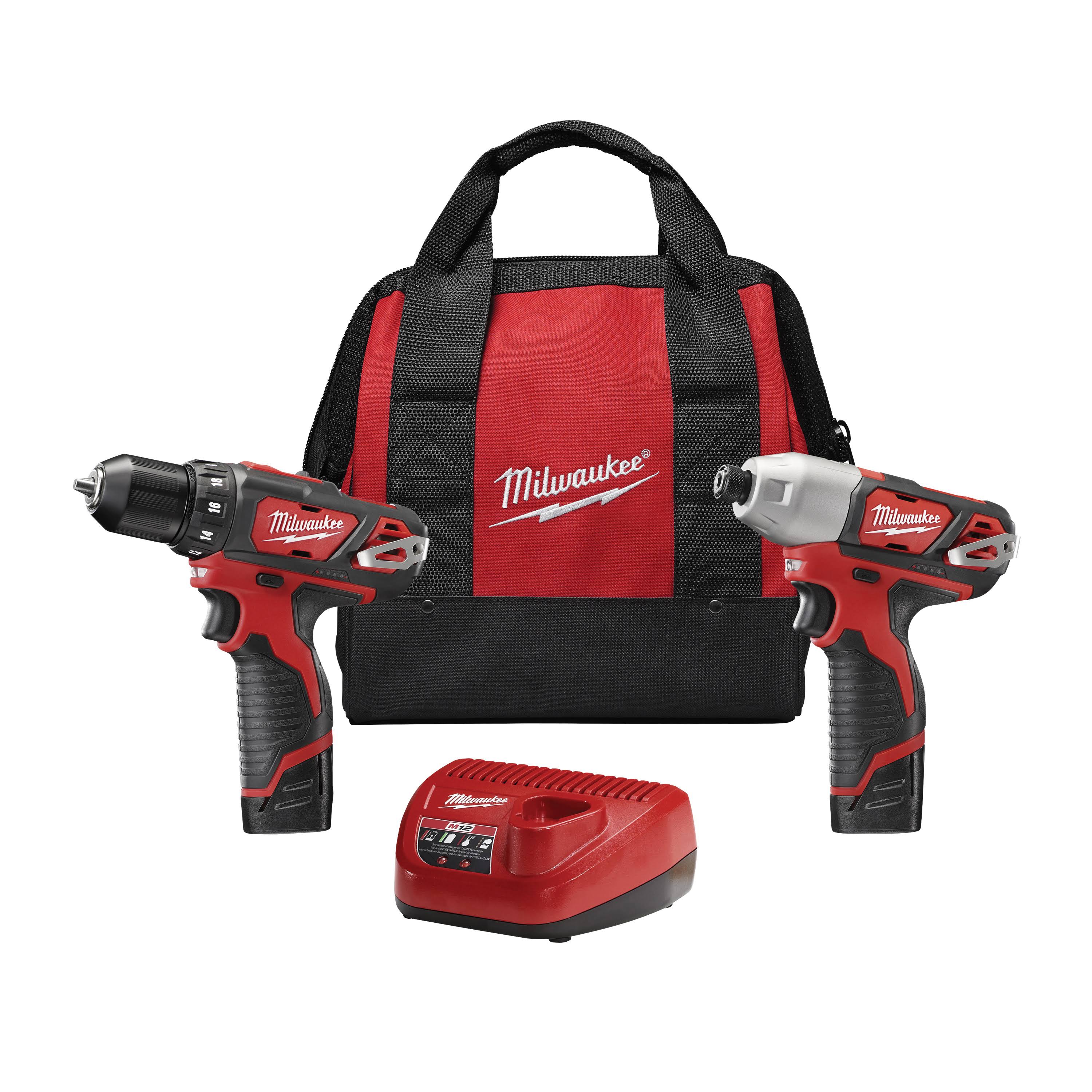 Milwaukee M12 Cordless 2-Tool Drill/Impact Combo Kit 2494-22