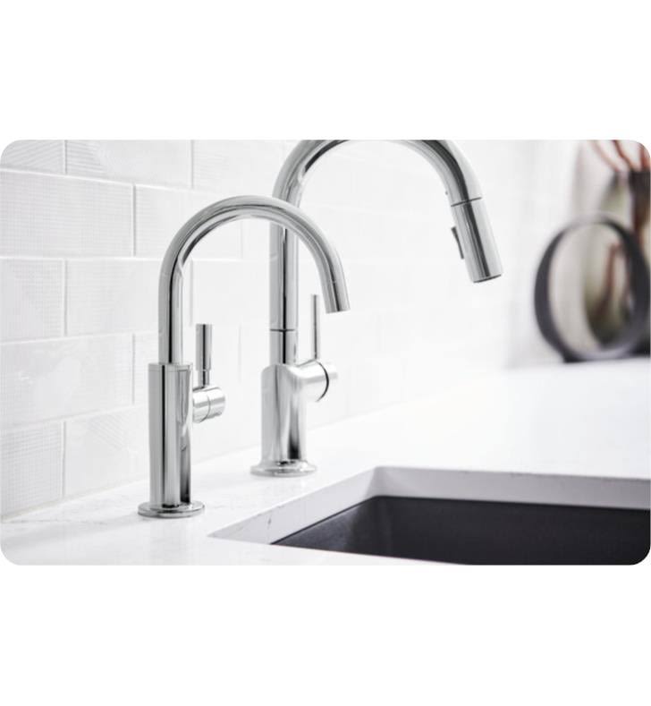 Brizo 63075LF-GLLHP Odin Pull-Down Faucet with Arc Spout- Less Handle- Luxe Gold