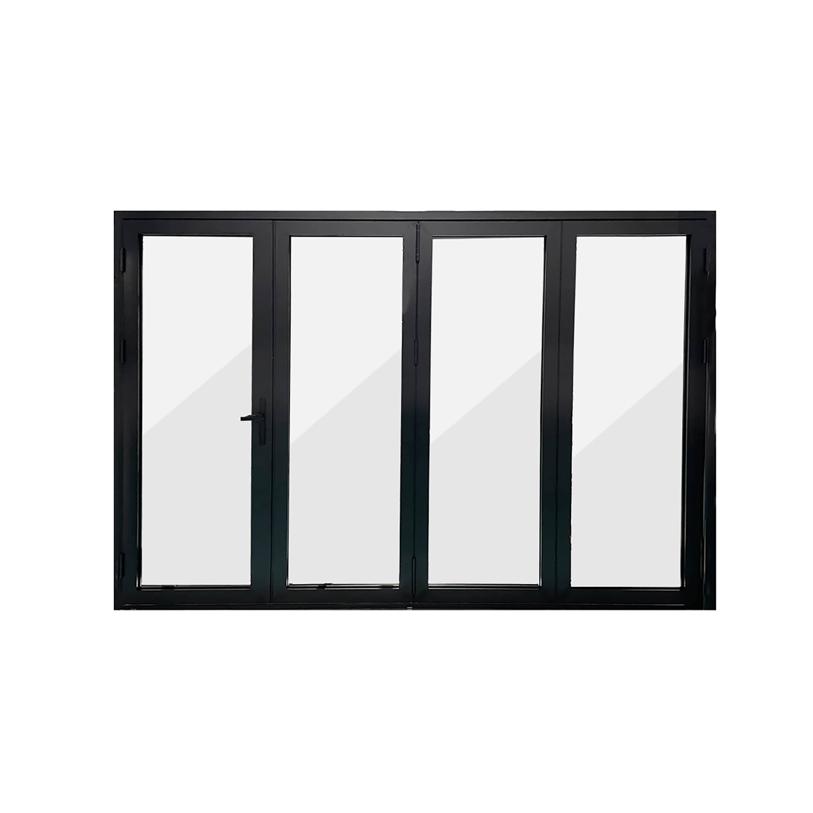 Eris 120 in. x 80 in. Right Swing/Outswing Black Aluminum Folding Patio door(1L3R)