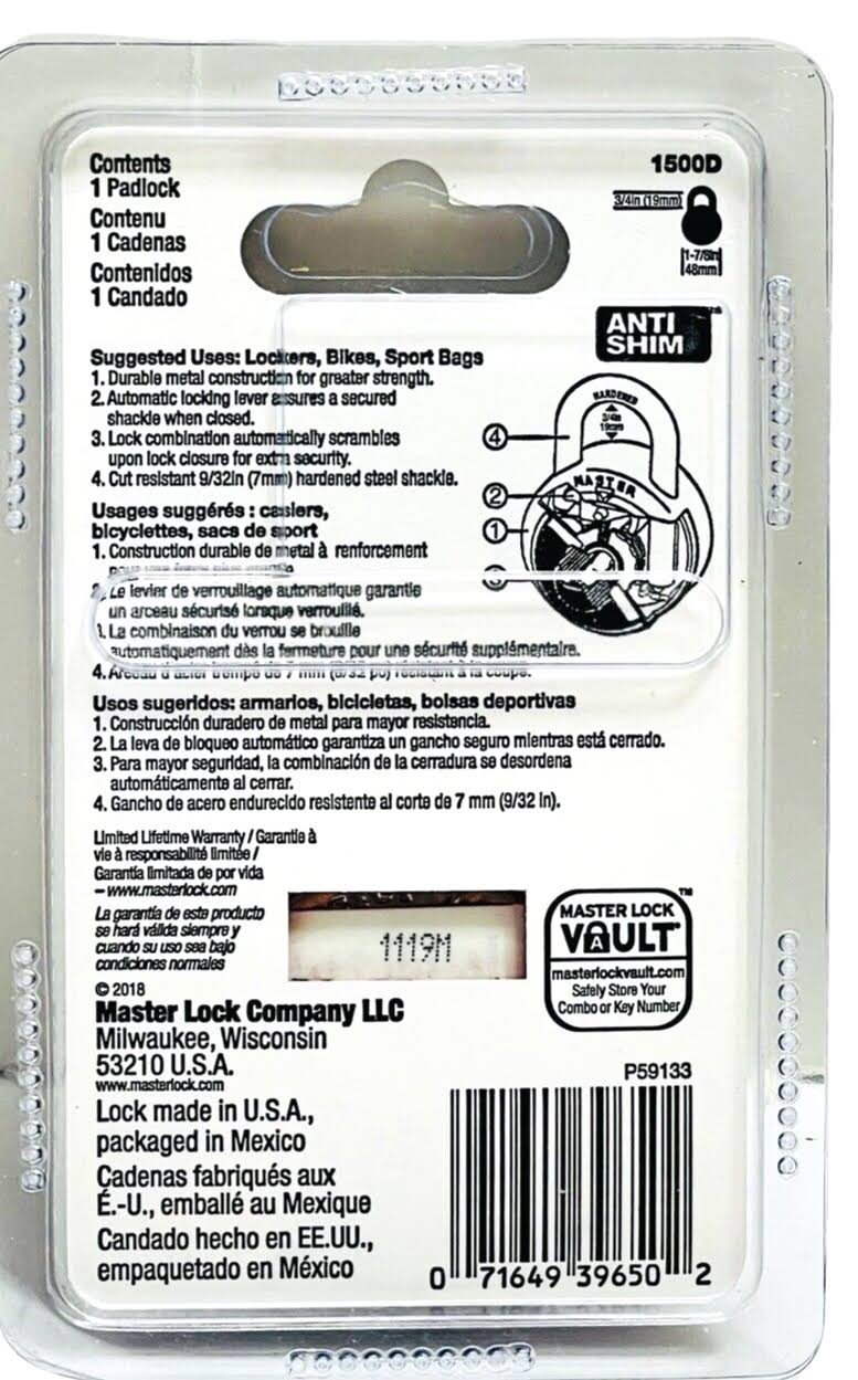 Master Lock Combination Padlock