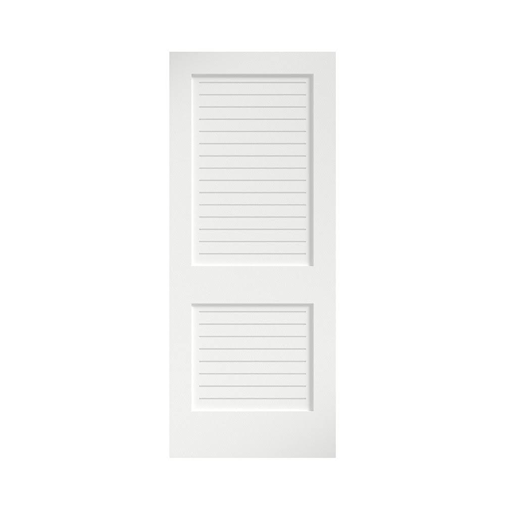 EightDoors 28-in x 80-in White Finished Louver Solid Core Prefinished Pine Wood Slab Door | 72488019802835W