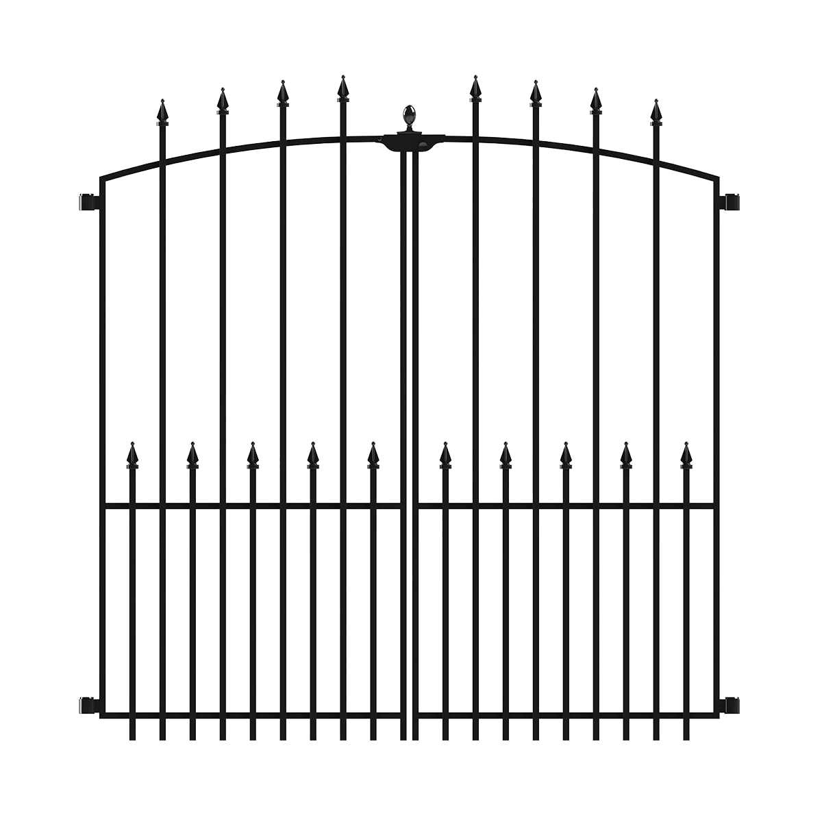 No Dig Grand Empire XL 3.94-ft H x 3.96-ft W Powder-Coated Steel Walk-Thru Gate in Black | 504087