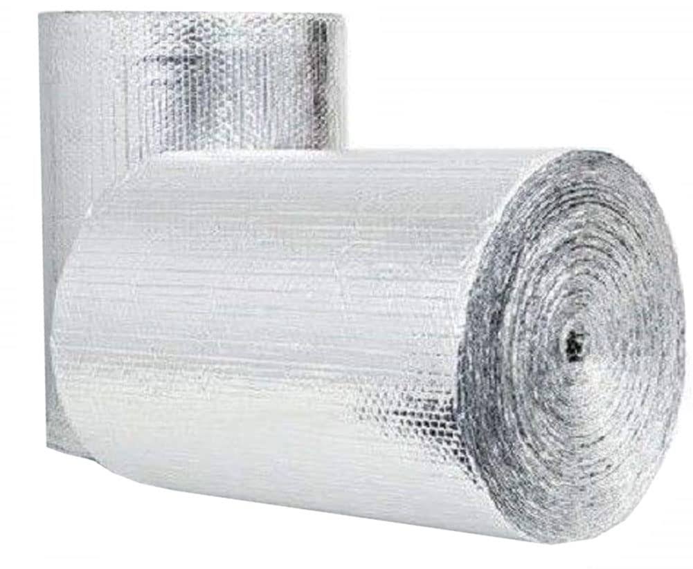Trade Winds US Energy Products Double Sided Reflective Heat Radiant Barrier Aluminum Foil Insulation (1/4 Thick R8 Double Poly-Air) Roll: Walls Attics