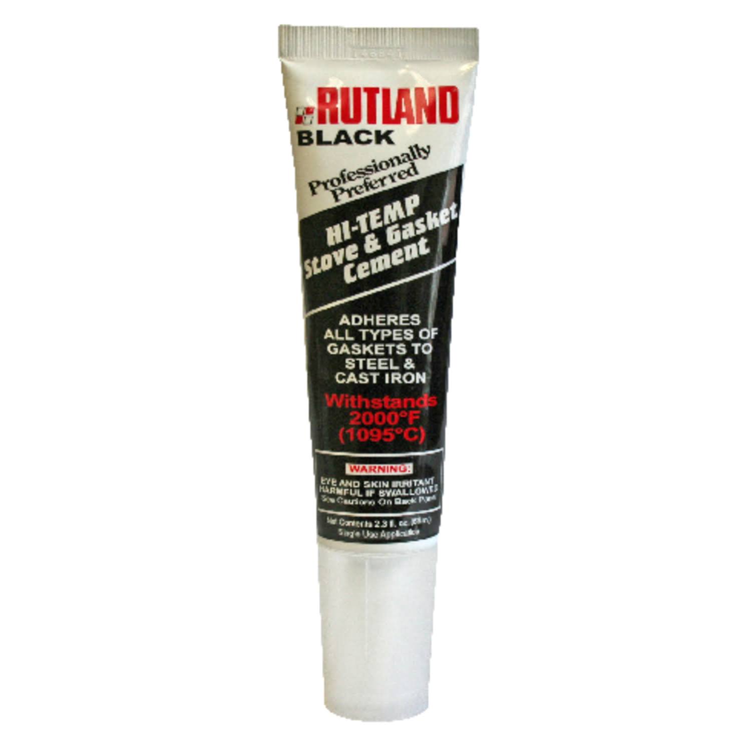 Rutland 77 Hi-Temp Stove & Gasket Cement, Black- 2.3 fl oz tube
