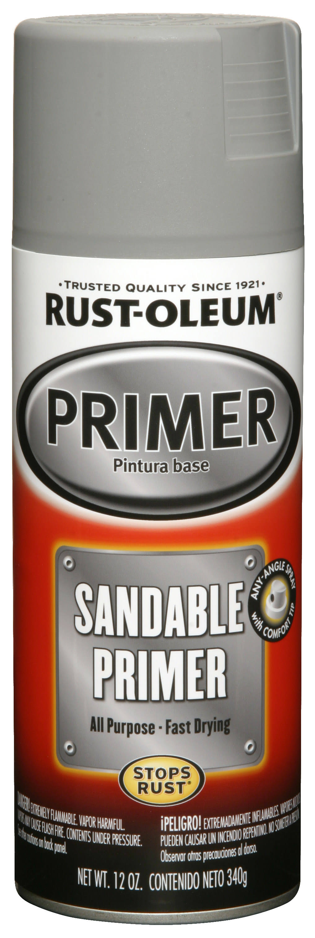 Rust-Oleum 249415 Automotive Sandable Primer Spray, 12 oz, Gray