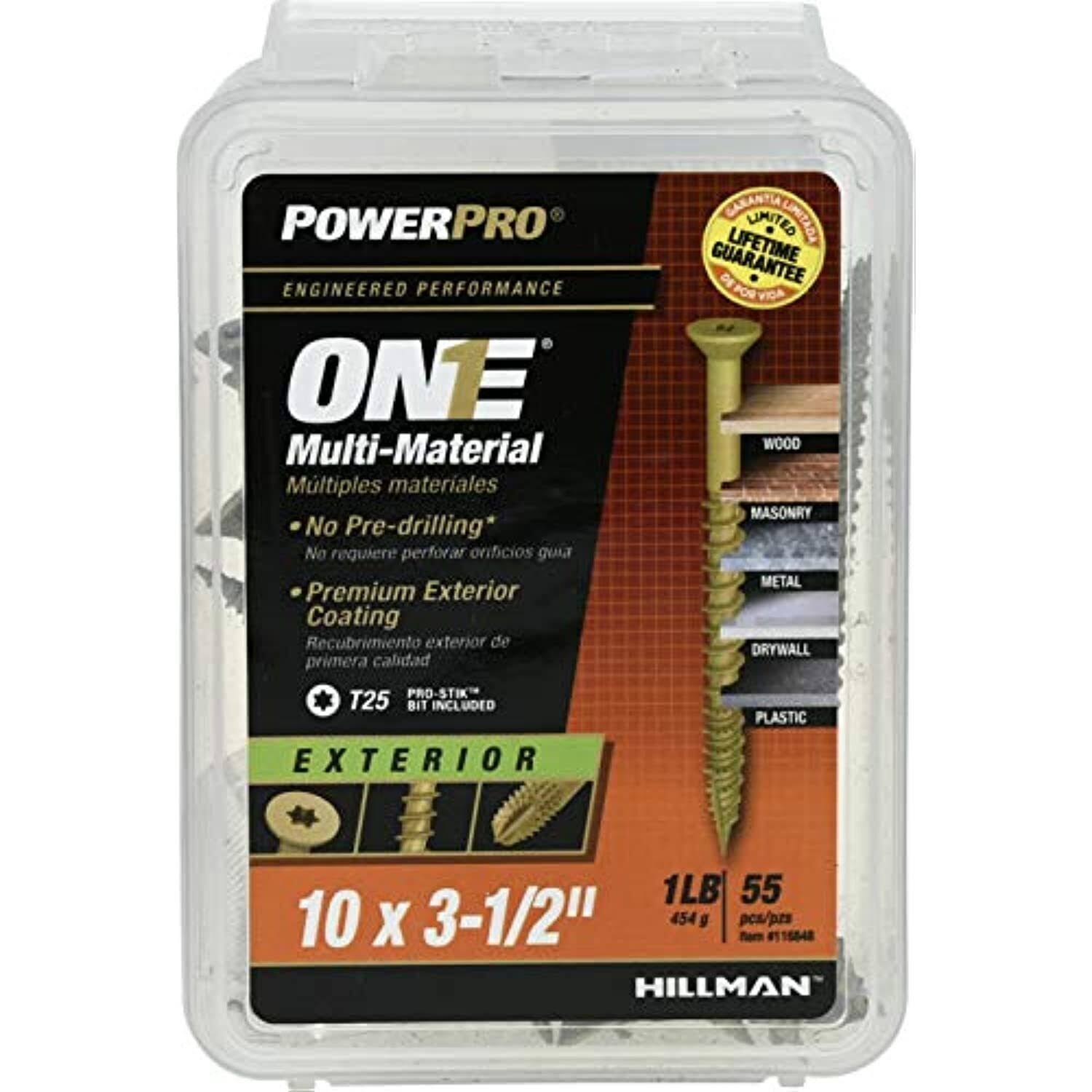 Power Pro One Screws, Multi-Material, Exterior- 55 screws, 1 lb