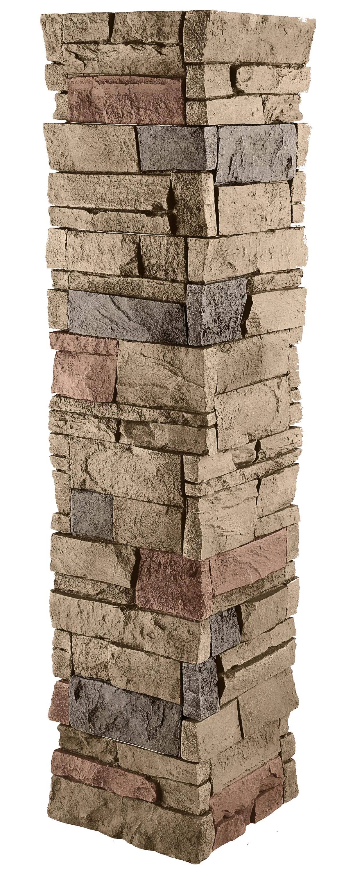 GenStone Stacked Stone 11.25 in. x 48 in. Desert Sunrise Faux Pillar Panel Siding