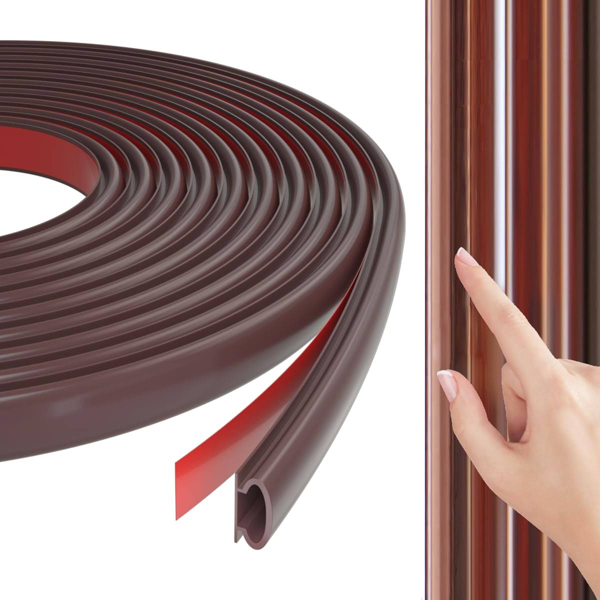 KAYLEINSTER 49 ft Rubber Door Weather Stripping Door Seal Strip for Doors & Windows,Self-Adhesive Door Insulation Strip, Soundproof Door Sealers for Door Frame