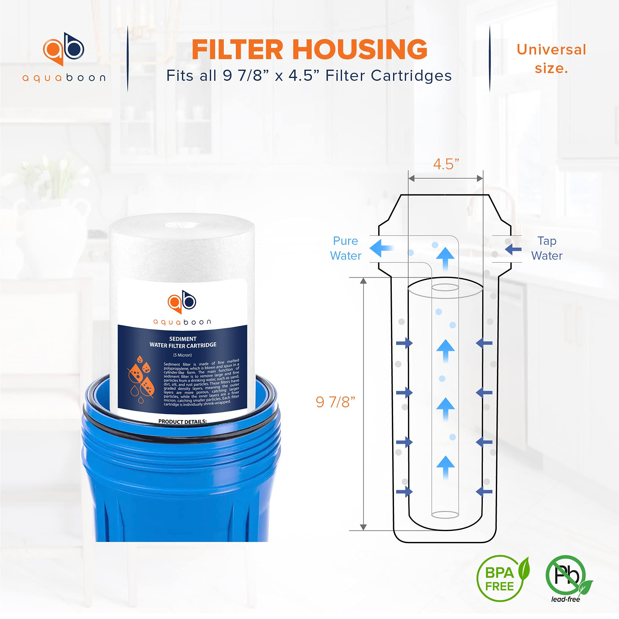 Aquaboon 4-Pack of 5 Micron 10