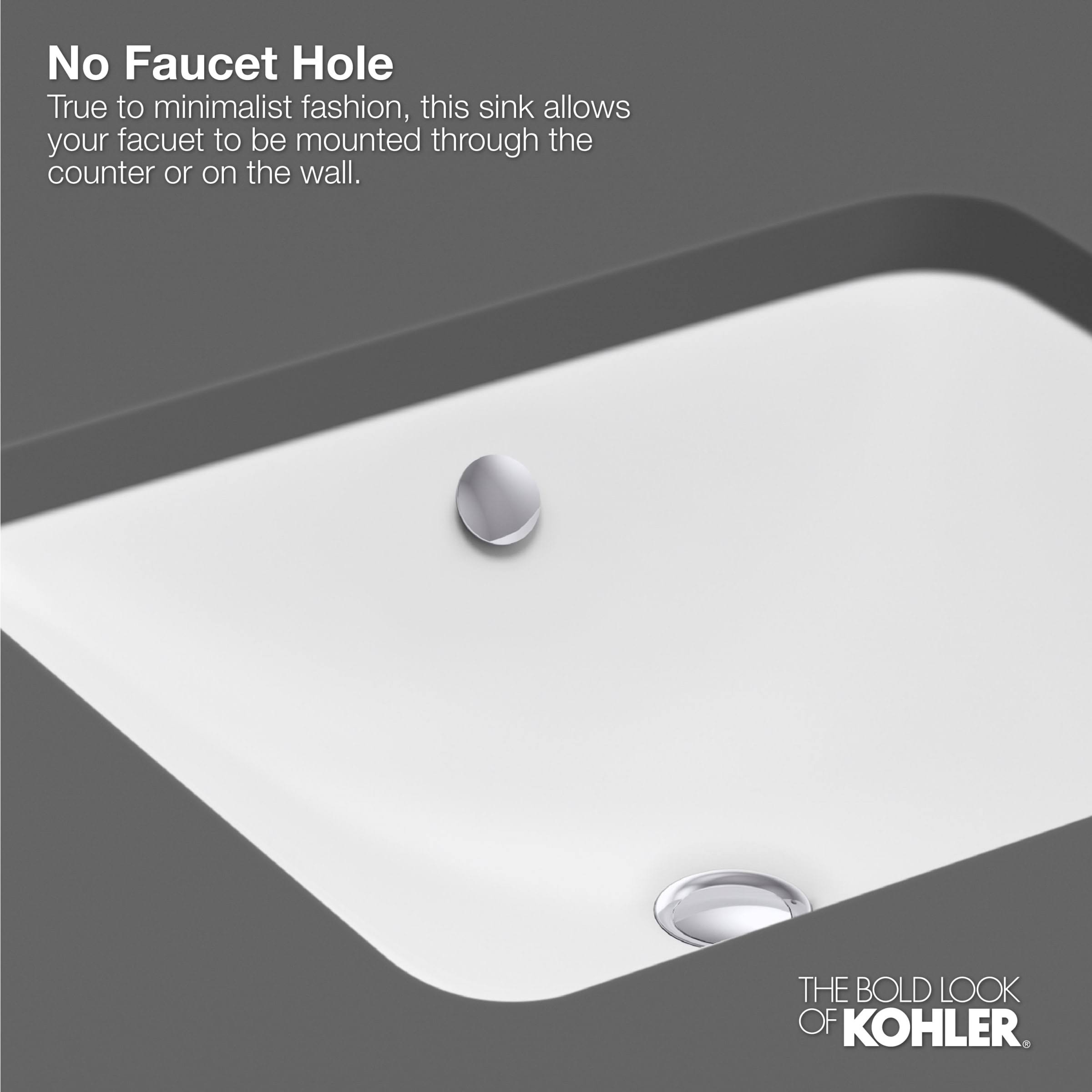 KOHLER K-2355-0 Archer Undermount Bathroom Sink, White
