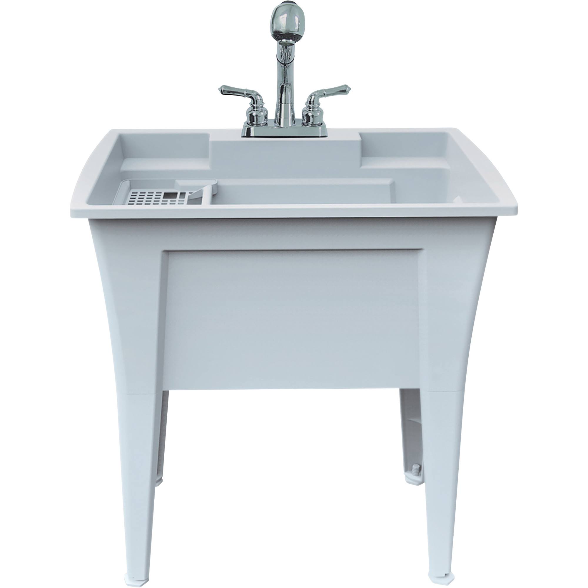 32 in. x 22 in. Polypropylene Granite Laundry Sink with 2 Hdl Non Metallic