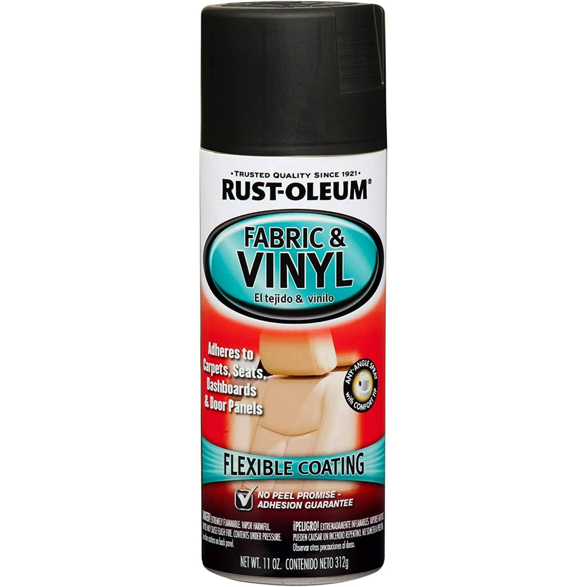 Rust-Oleum 248919 Fabric & Vinyl Paint, Flat Black, 11 oz
