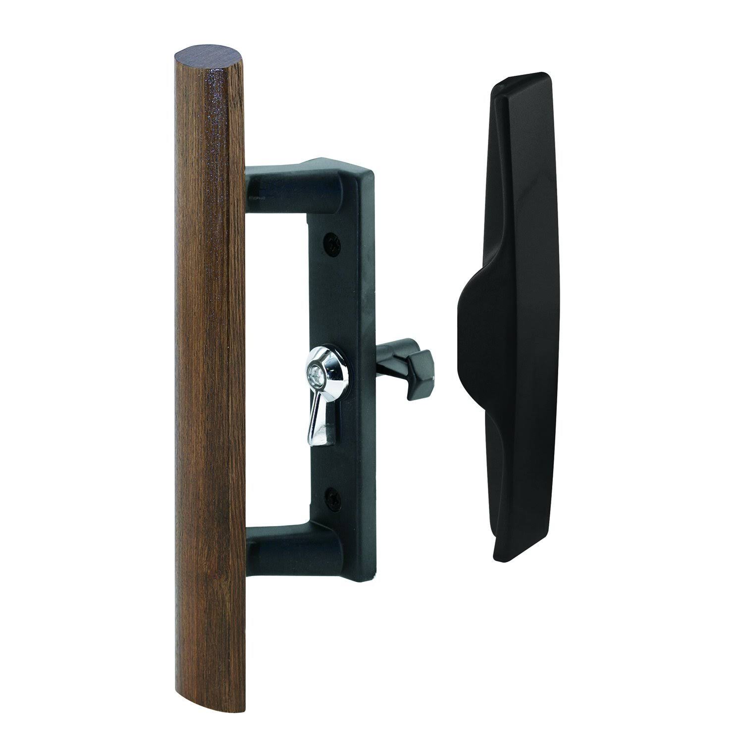Prime Line C 1095 Sliding Glass Door Handle, Black/Wood