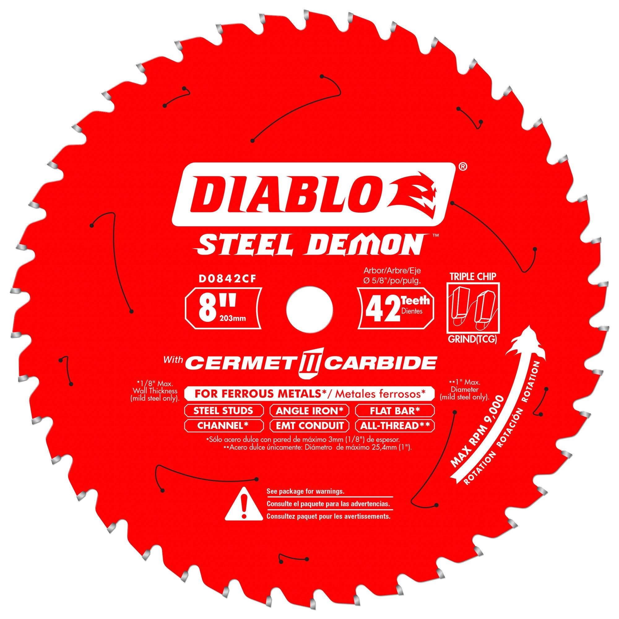 Freud D0842CF 8-Inch Steel Demon 42T Cermet II Carbide Ferrous Metal Saw Blade