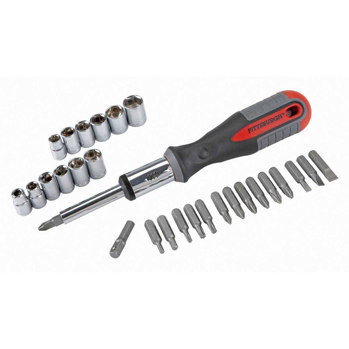 Pittsburgh Ratcheting Screwdriver Set, 34 Piece