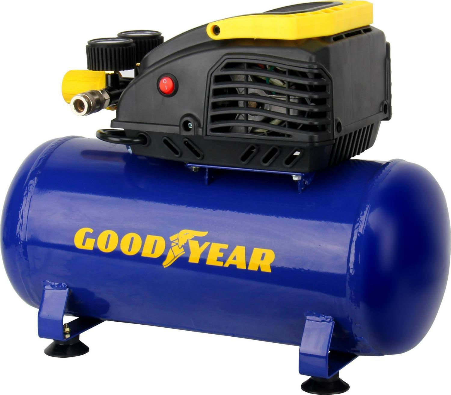 Goodyear 3 Gallon Air Horizontal Air Compressors. 135 Max Psi. 1.0 Scfm at 40 PSI , .8 Scfm at 90 Psi. Long Lasting Induction motor