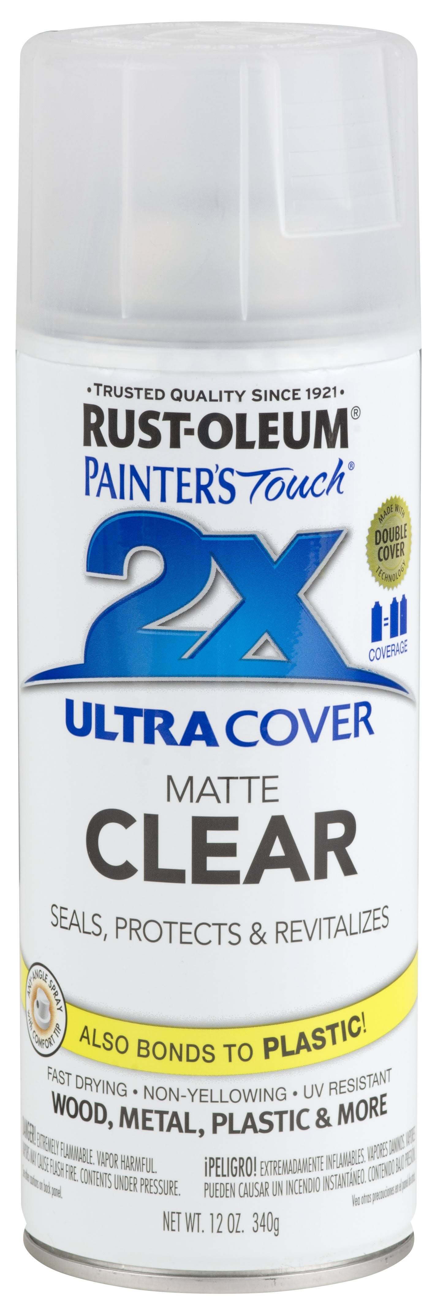 Rust-Oleum 12oz 2x Painter's Touch Ultra Cover Matte Clear Spray Paint