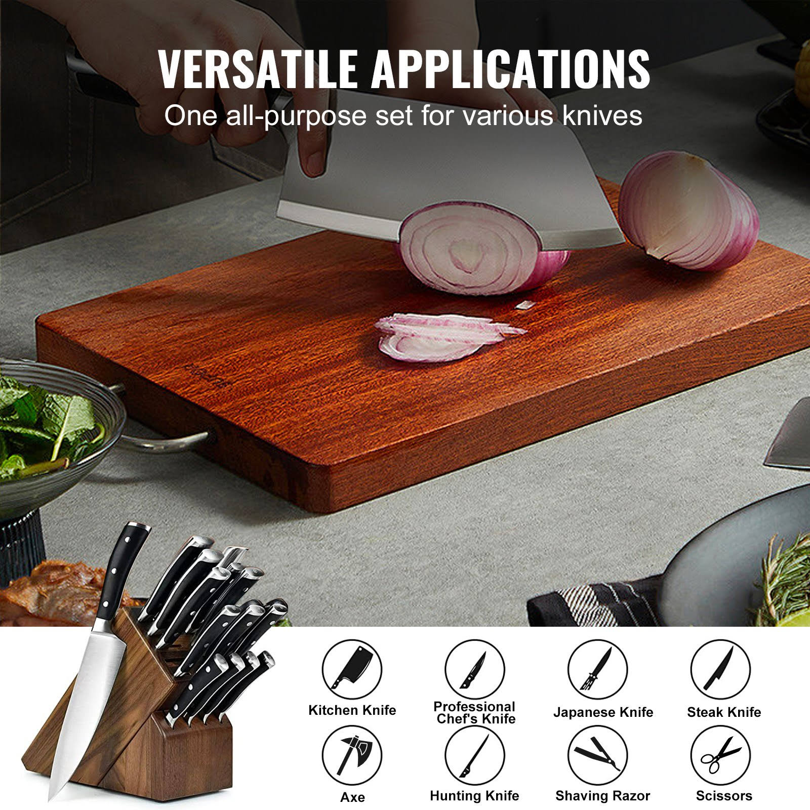 VEVOR Knife Sharpener Kit 360�� Rotation Diamond Kitchen Chef Knife Sharpening Manual with 12-Whetstone 120-10000 Grit